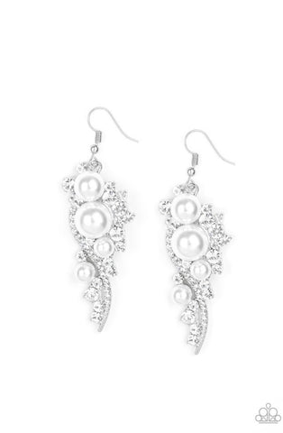 High-End Elegance- White Earrings