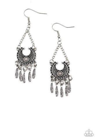 Fabulously Feathered- Silver Earrings