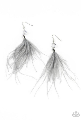 Feathered Flamboyance- Silver Earrings #0837
