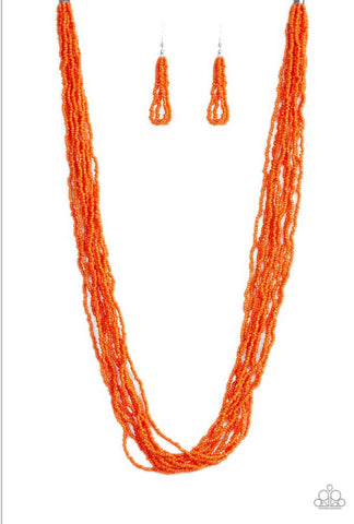 Congo Colada- Orange Necklace