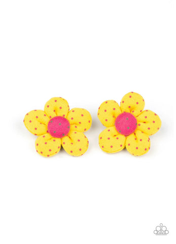 Polka Dotted Delight- Yellow Hair Clip
