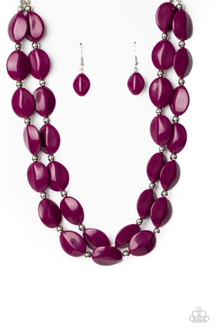 Two-Story Stunner- Purple Necklace