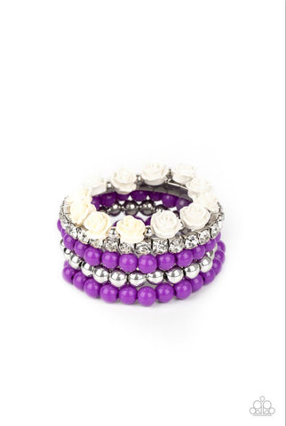 Rose Garden Grandeur- Purple Bracelet
