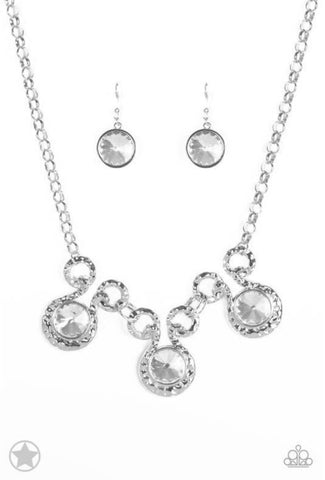 Hypnotized Silver Blockbuster- White Necklace