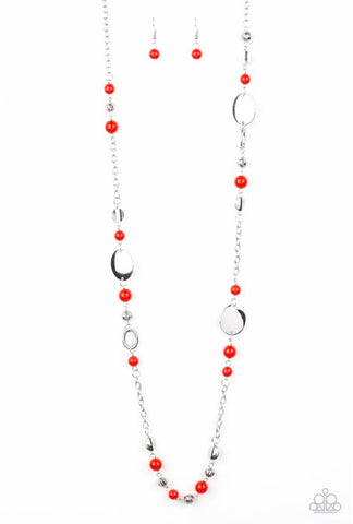 Serenely Springtime- Red Necklace