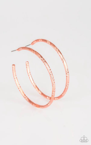 A Double Take- Copper Hoop Earrings