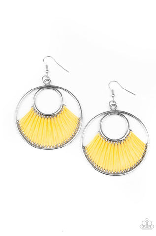 Really High-Strung- Yellow Earrings