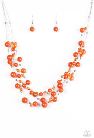 Set The World On Wire- Orange Necklace