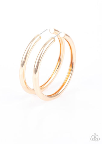 Curve Ball- Gold Hoop Earrings