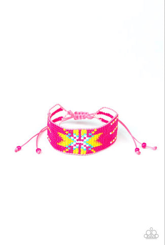 Beaded Badlands- Pink Bracelet