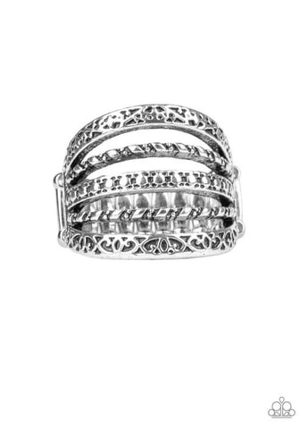 Textile Bliss- Silver Ring