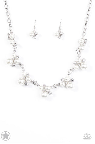 Toast to Perfection- White/Silver Necklace
