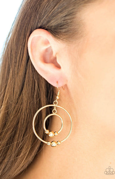 Center of Attraction- Gold Earrings