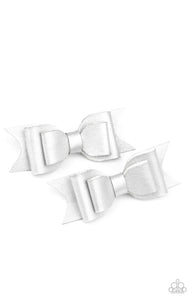 Totally Bows My Mind- Silver Hair Clips