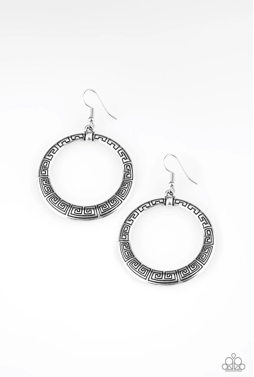 Mayan Mantra- Silver Earrings