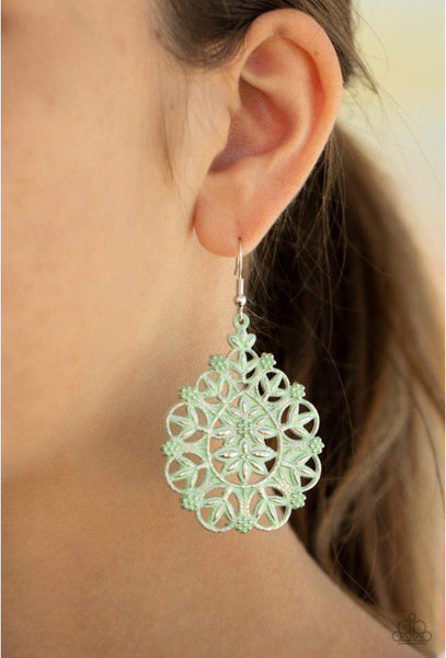 Floral Affair- Green Earrings