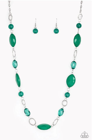 Shimmer Simmer- Green Necklace