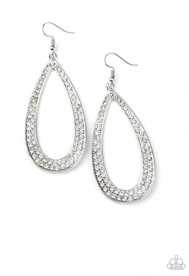 Diamond Distraction- White Earrings