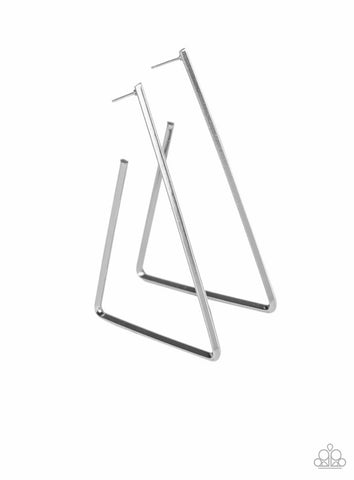 Go Ahead And Tri- Silver Hoop Earrings
