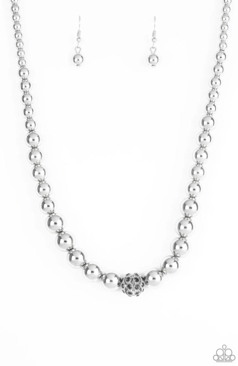 High-Stakes Fame- Silver Necklace