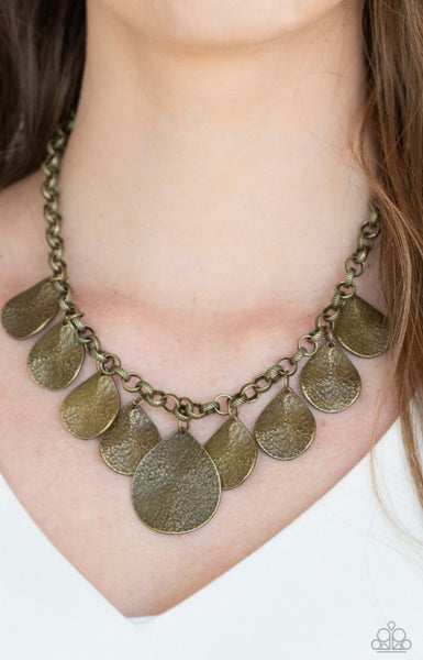 Texture Storm- Brass Necklace