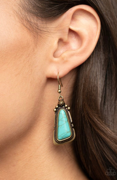 Sahara Solitude- Brass Earrings