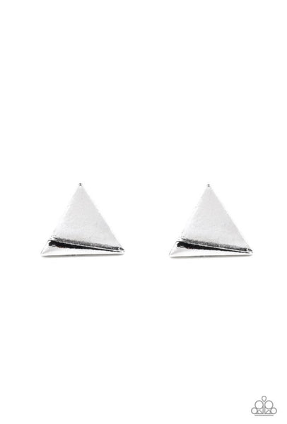 Die Tri-ing- Silver Post Earrings