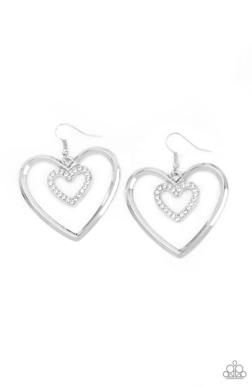 Heart Candy Couture- White Earrings