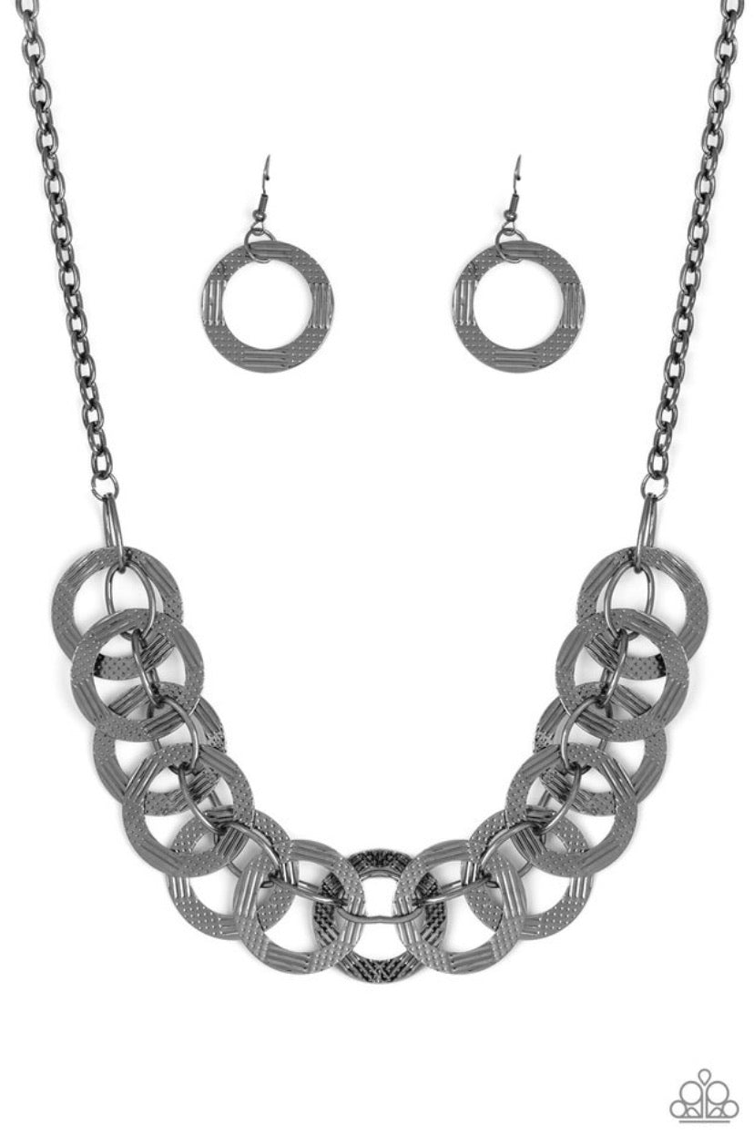 The Main Contender- Gunmetal Necklace