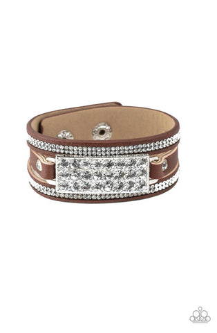 Shockingly Sparkly- Brown Urban Bracelet