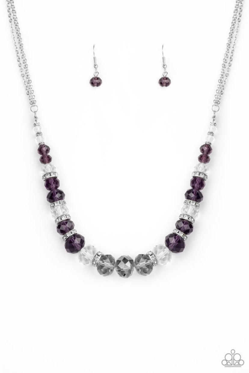 Distracted By Dazzle- Purple Necklace
