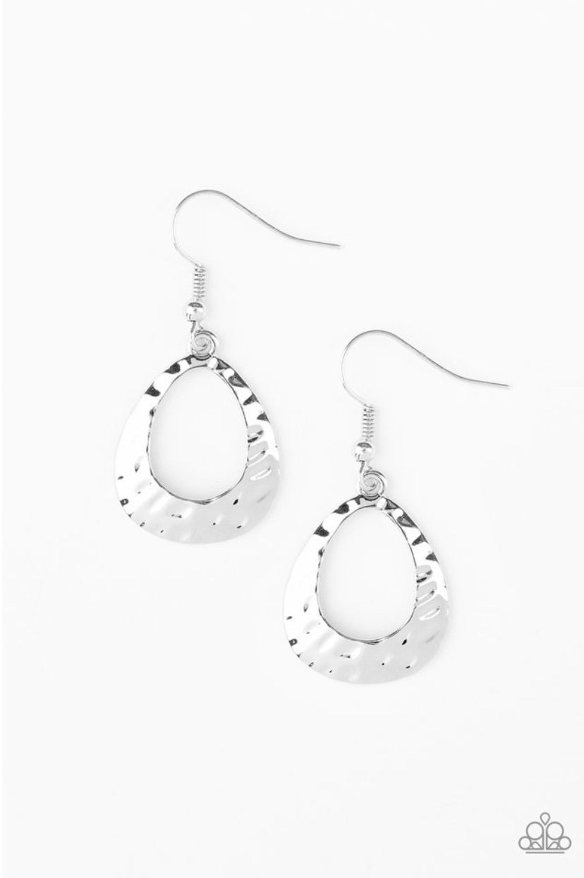 Radiantly Rugged- Silver Earrings #1235