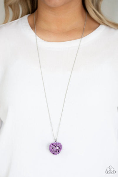 Love Is All Around- Purple Necklace