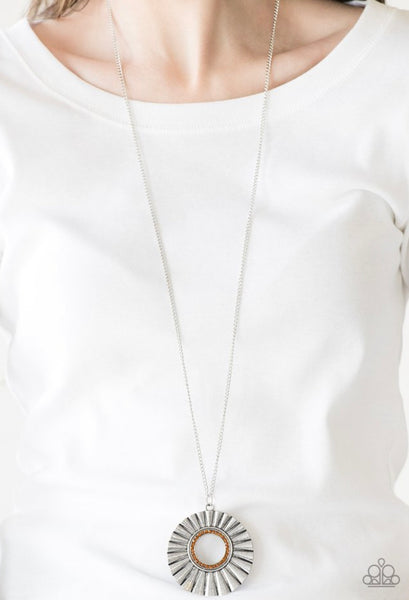 Chicly Centered- Brown Necklace