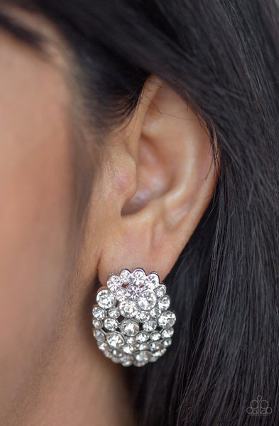 Daring Dazzle- White Post Earrings