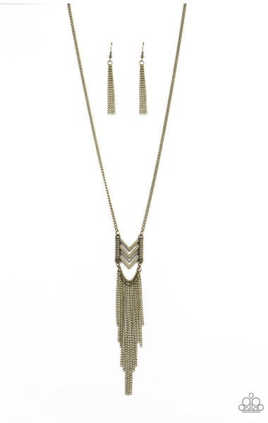 Point Taken- Brass Necklace