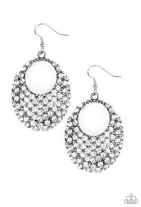 Fierce Flash- White Earrings