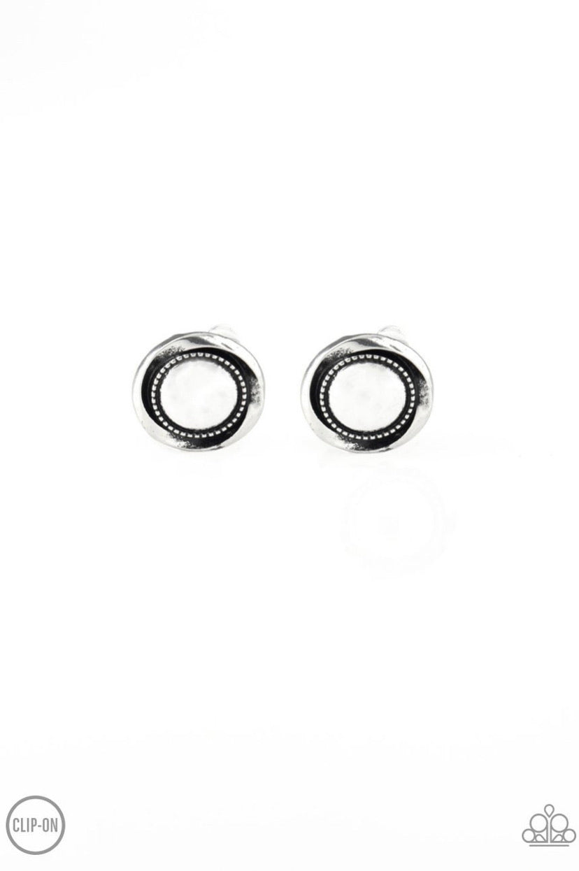 Out of This Galaxy- Silver Clip-On Earrings