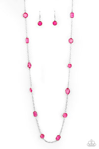 Glassy Glamorous- Pink Necklace
