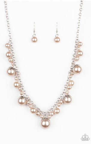 Uptown Pearls- Brown Necklace