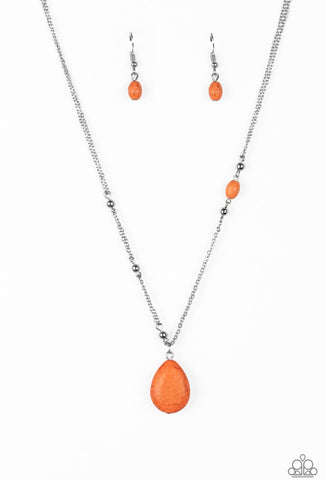 Peaceful Prairies- Orange Necklace