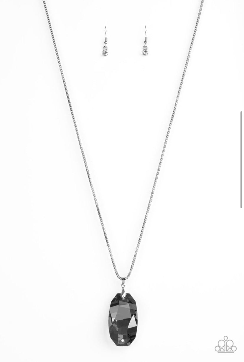 Gemstone Grandeur- Silver Necklace