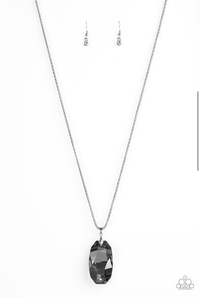 Gemstone Grandeur- Silver Necklace
