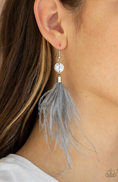 Feathered Flamboyance- Silver Earrings #0837