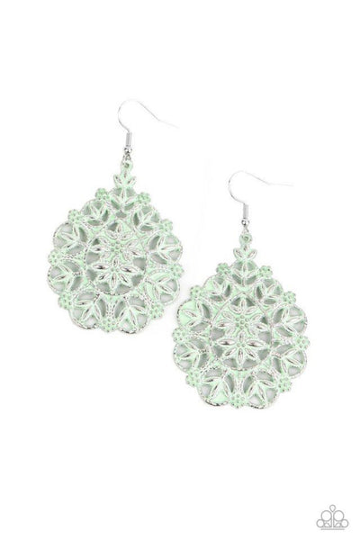 Floral Affair- Green Earrings