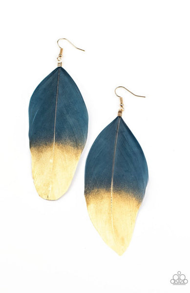 Fleek Feathers- Blue Earrings