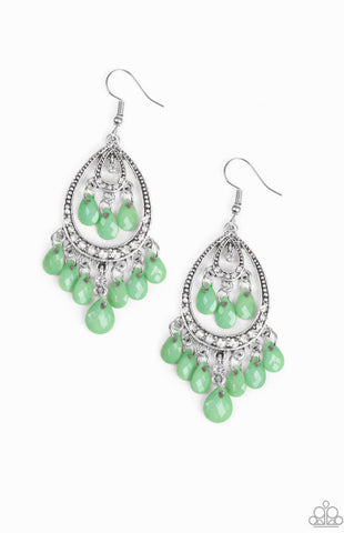 Gorgeously Genie- Green Earrings