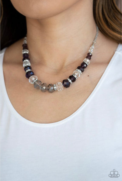 Distracted By Dazzle- Purple Necklace