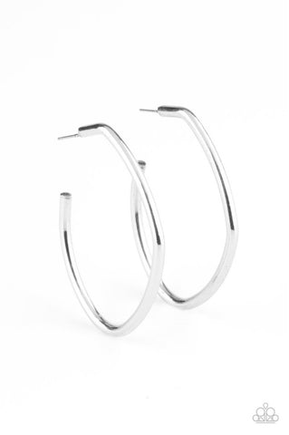 Rough It Up- Silver Hoop Earrings
