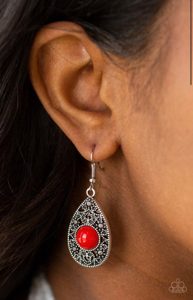 From Pop to Bottom- Red Earrings
